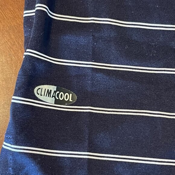 Adidas ClimaCool Baltusrol Golf Polo Shirt Navy & White Stripes L - Picture 10 of 12